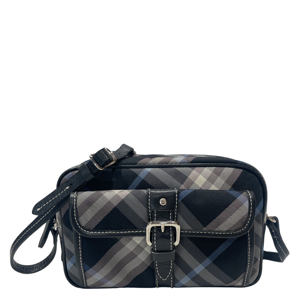 BURBERRY BLUE LABEL(バーバリーブルーレーベル) チェック 斜め掛け ショルダーバッグ キャンバス/レザー レディース【中古AB】20240824