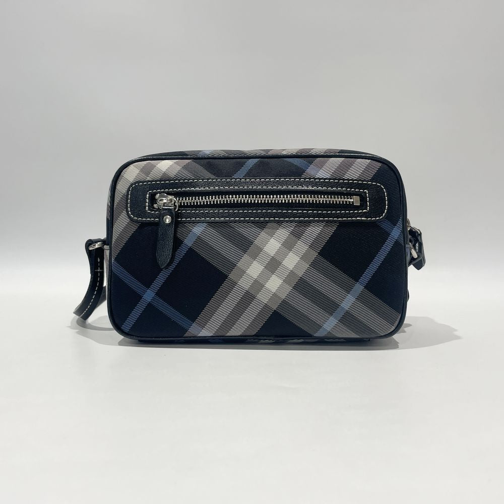 BURBERRY BLUE LABEL(バーバリーブルーレーベル) チェック 斜め掛け ショルダーバッグ キャンバス/レザー レディース【中古AB】20240824