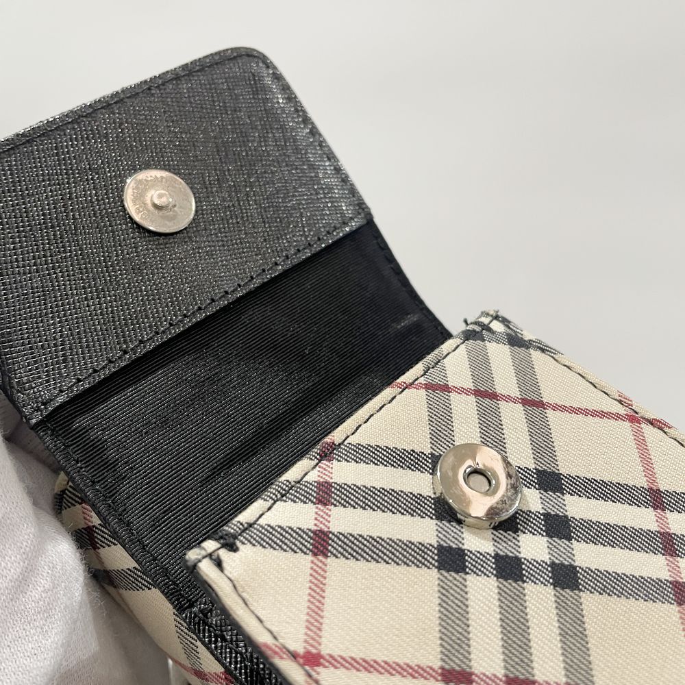 BURBERRY(バーバリー) ロゴ チェック サイドポケット トートバッグ キャンバス/レザー レディース【中古AB】20240824