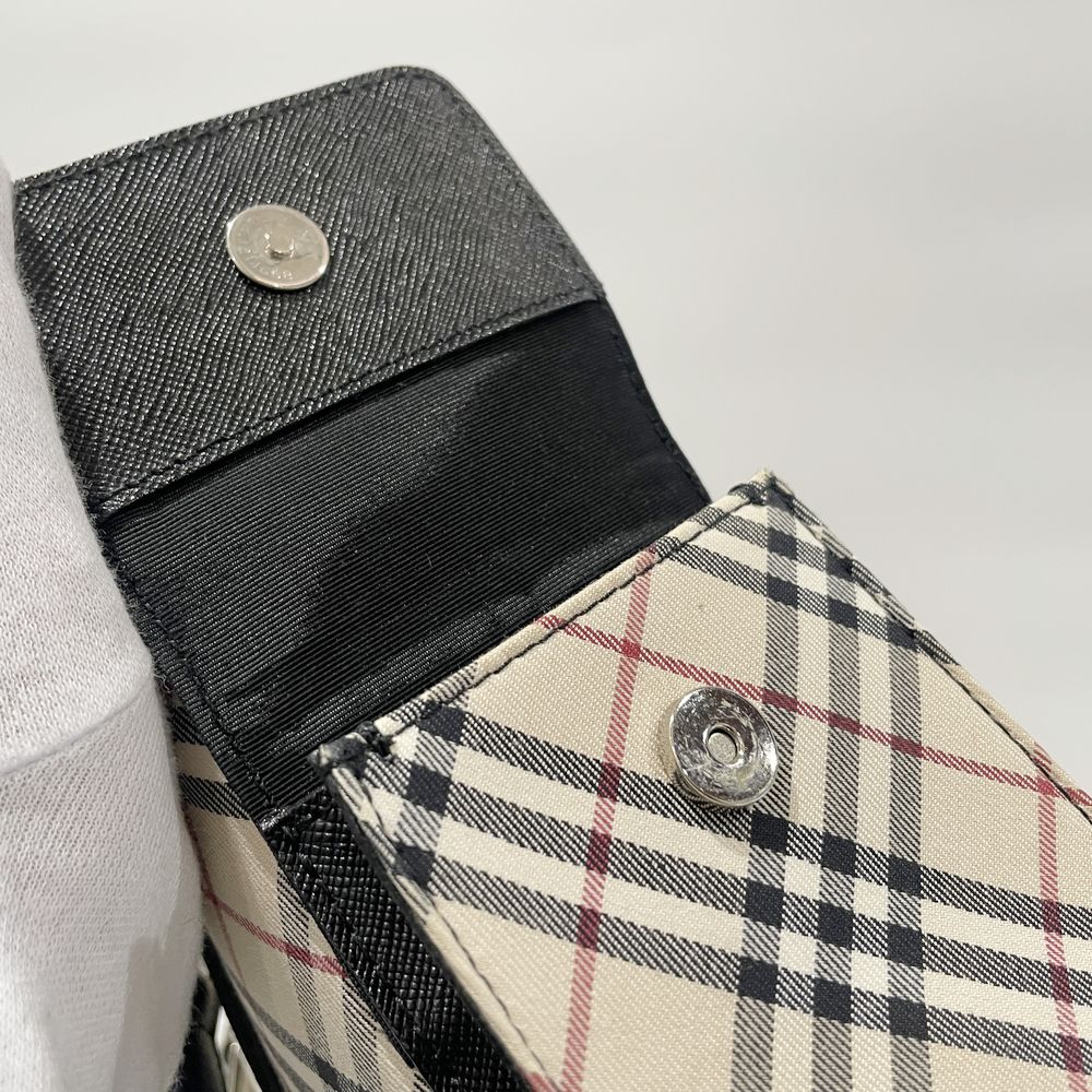 BURBERRY(バーバリー) ロゴ チェック サイドポケット トートバッグ キャンバス/レザー レディース【中古AB】20240824