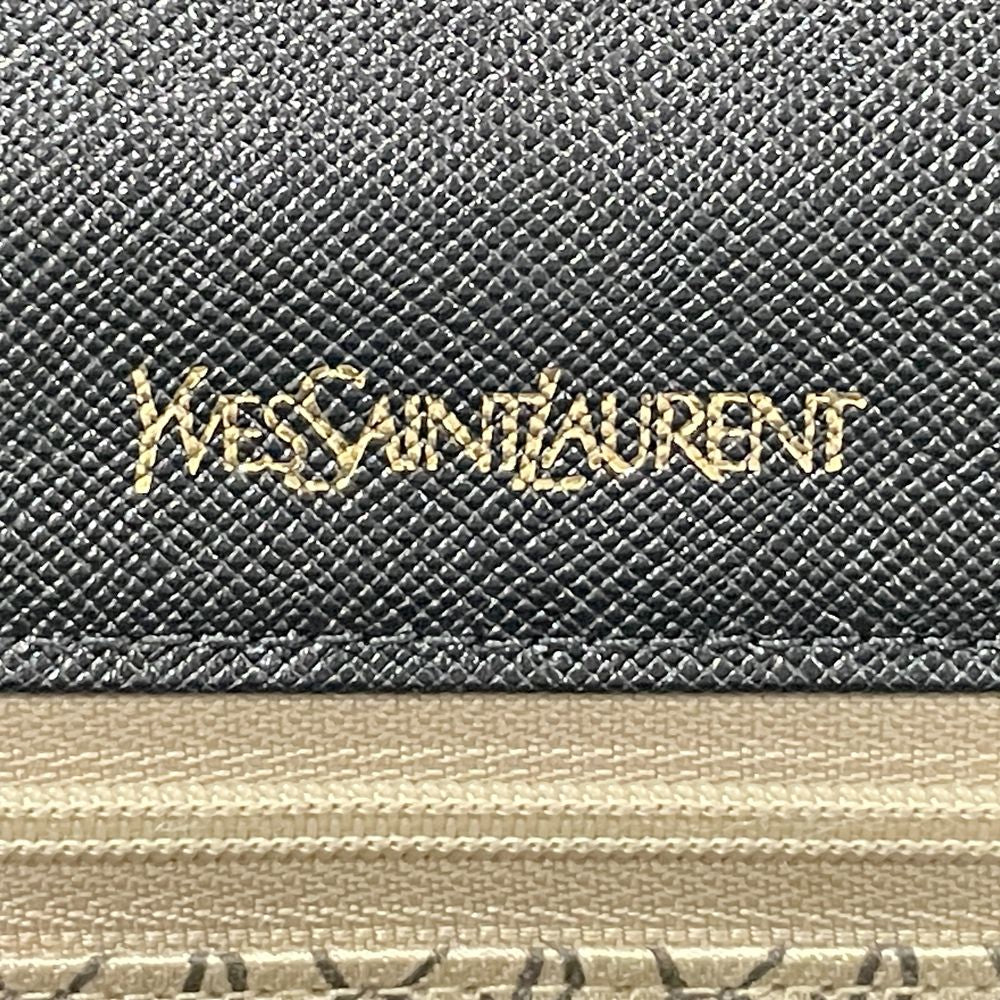 YVES SAINT LAURENT(イヴ・サンローラン) YSL ロゴ スクエア オールド ヴィンテージ クラッチバッグ レザー レディース【中古B】20240224