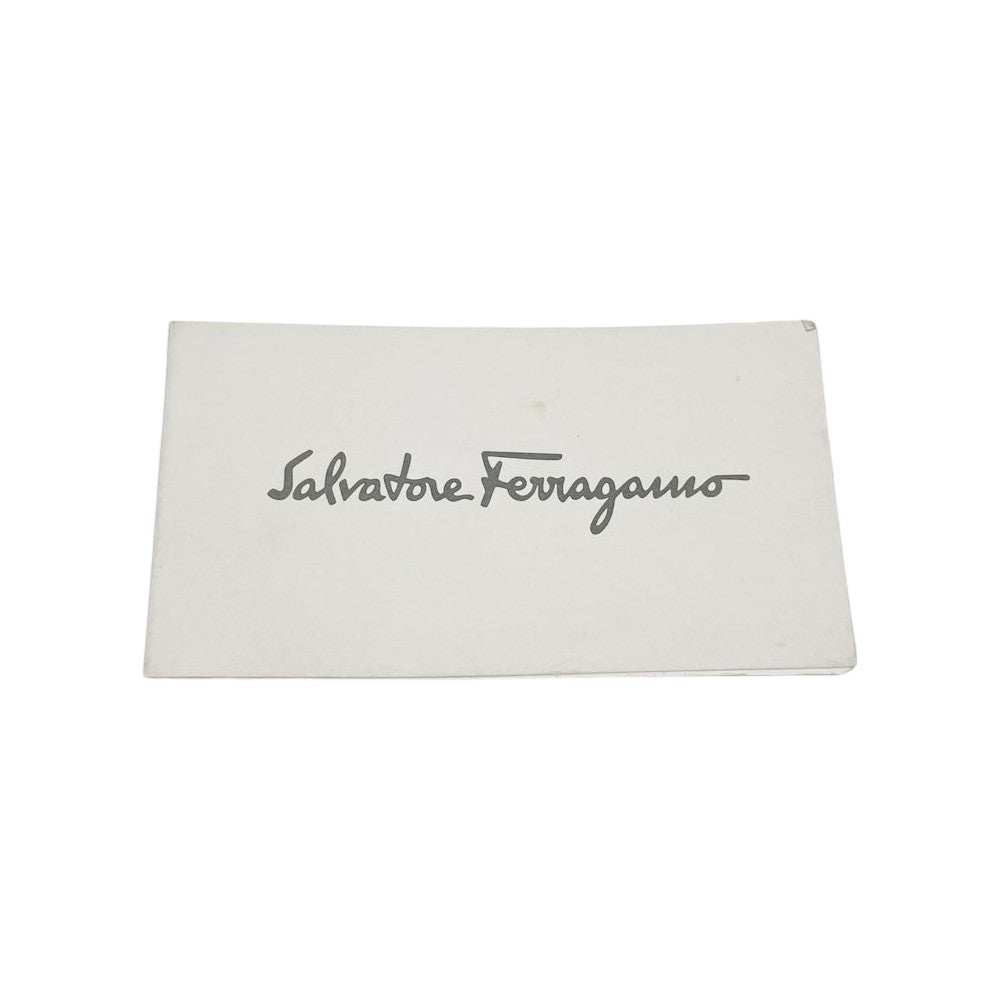 Salvatore Ferragamo(サルヴァトーレフェラガモ) ロゴ ヒール スクエア型 ポーチ付き ビニールハンドル BV-21 6239 ハンドバッグ エナメル レディース【中古B】20240922