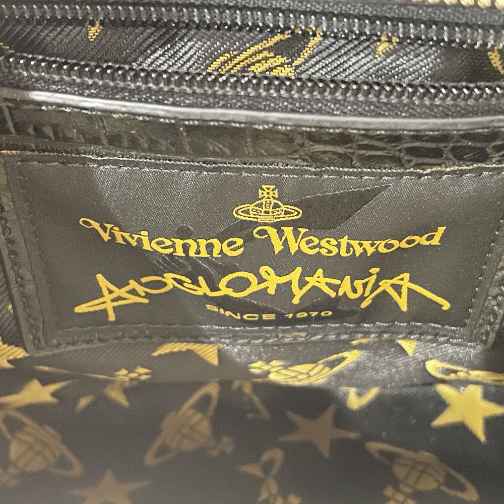 Vivienne Westwood ANGLOMANIA(ヴィヴィアンウエストウッド アングロマニア) 【定番人気】オーブ 型押し ハンドバッグ レザー レディース【中古A】20240908