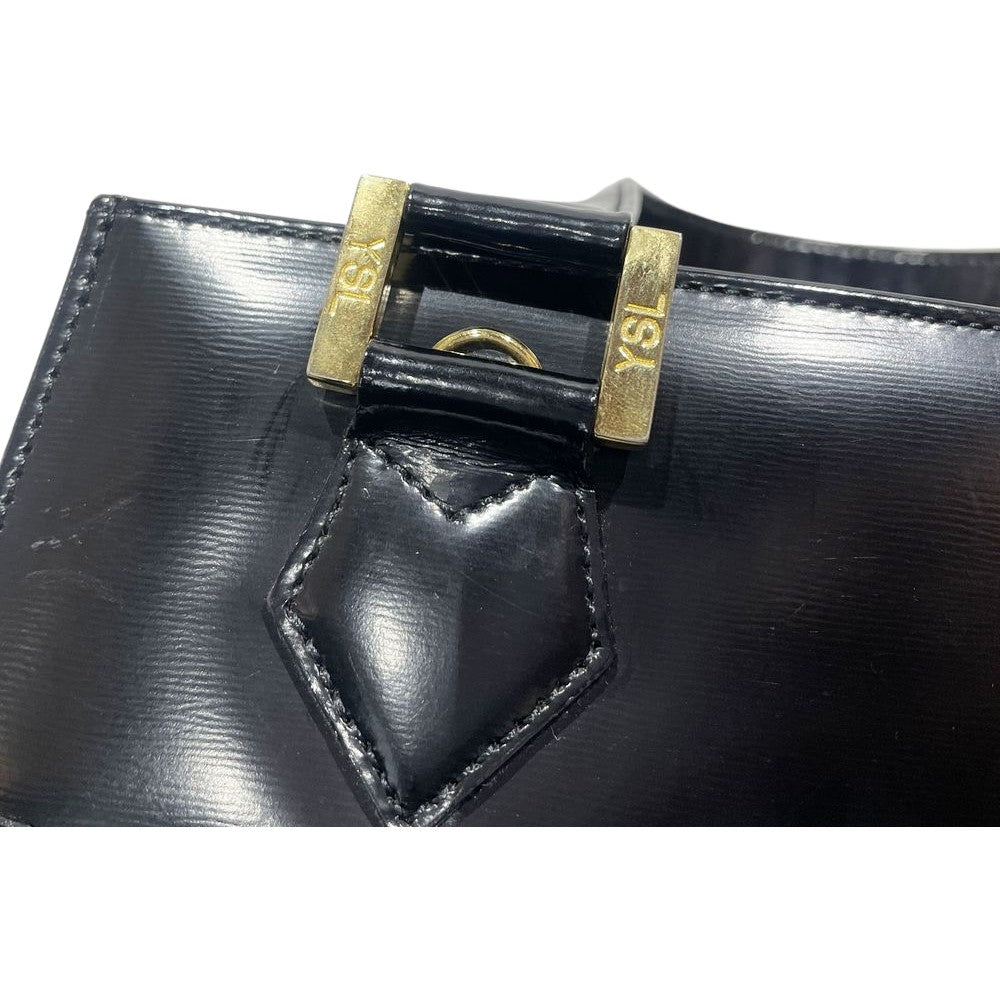 YVES SAINT LAURENT(イヴ・サンローラン) ロゴ 金具 チャーム ヴィンテージ ハンドバッグ レザー レディース【中古AB】20240901