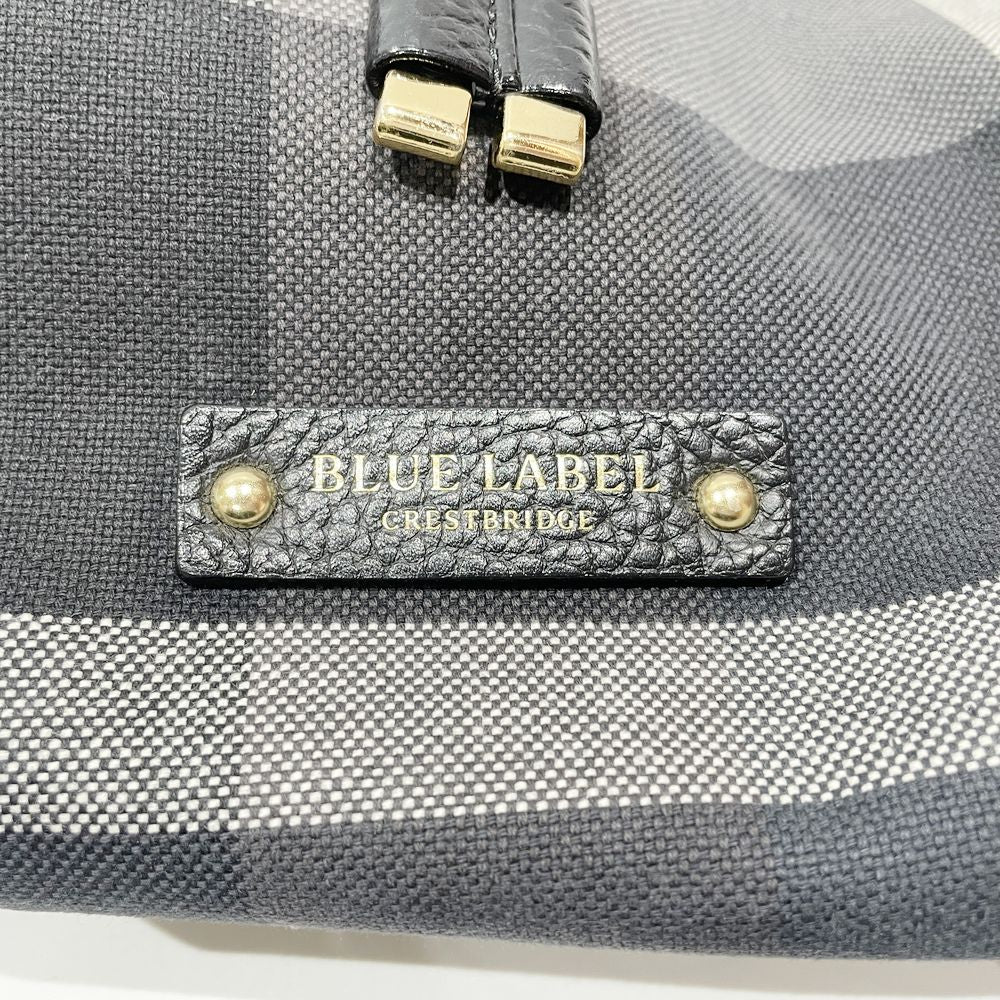 BURBERRY(バーバリー) クレストブリッジ チェック 巾着 ハンドバッグ キャンバス/レザー レディース【中古B】20240901