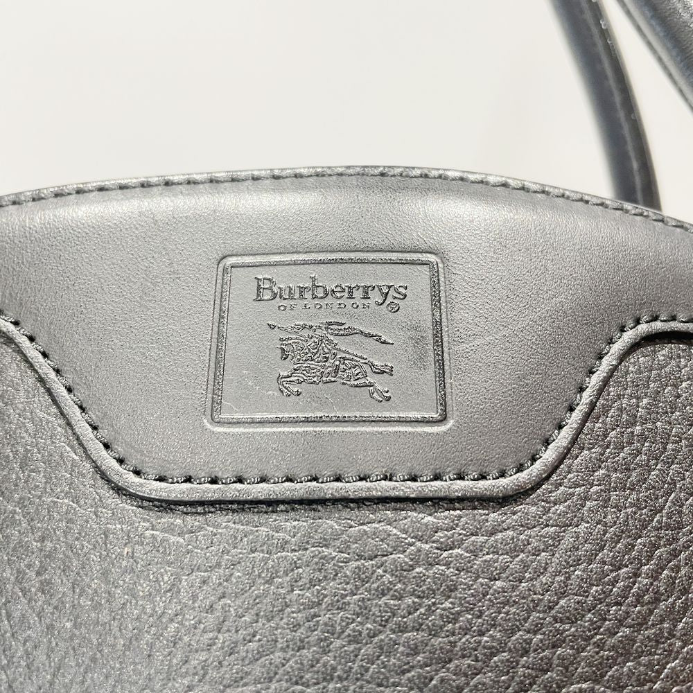 Burberrys(バーバリーズ) ロゴ 内部チェック バックポケット 2WAY ヴィンテージ ハンドバッグ レザー レディース【中古AB】20240901