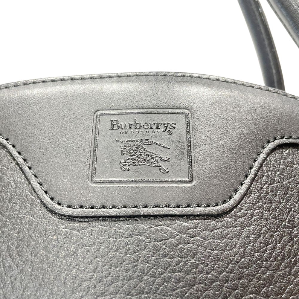 Burberrys(バーバリーズ) ロゴ 内部チェック バックポケット 2WAY ヴィンテージ ハンドバッグ レザー レディース【中古AB】20240901