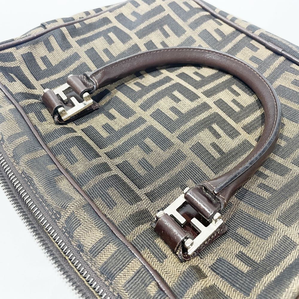 FENDI(フェンディ) ズッカ スクエア型 ミニ ヴィンテージ ハンドバッグ キャンバス/レザー レディース【中古AB】20240928