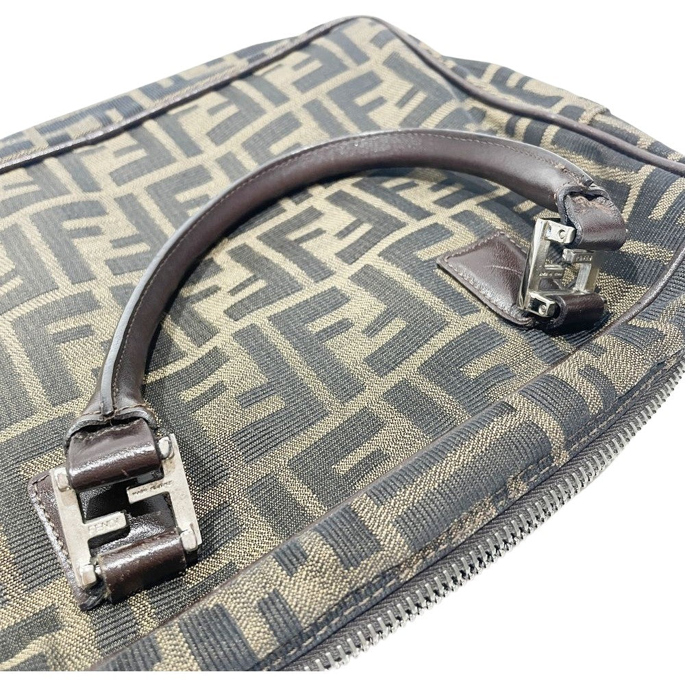 FENDI(フェンディ) ズッカ スクエア型 ミニ ヴィンテージ ハンドバッグ キャンバス/レザー レディース【中古AB】20240928