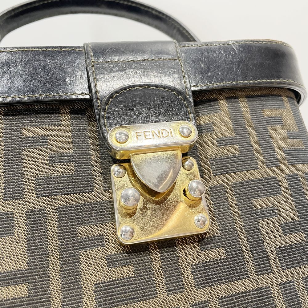 中古B/標準】FENDI フェンディ ズッカ バニティ 2WAY ヴィンテージ レディース ハンドバッグ ブラウン20488155