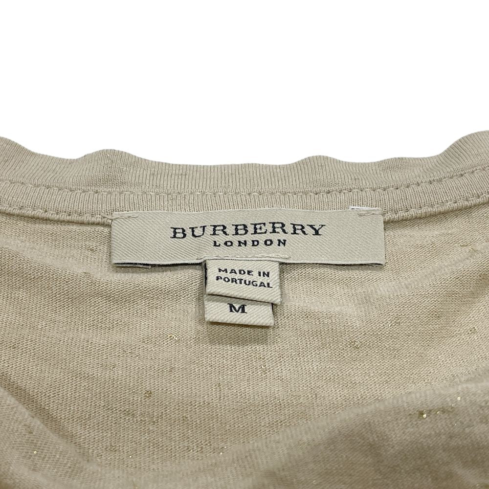 BURBERRY(バーバリー) ロンドン ノースリーブ ラメ フロントリボン サイズM カットソー レーヨン/ポリエステル レディース【中古AB】20240928