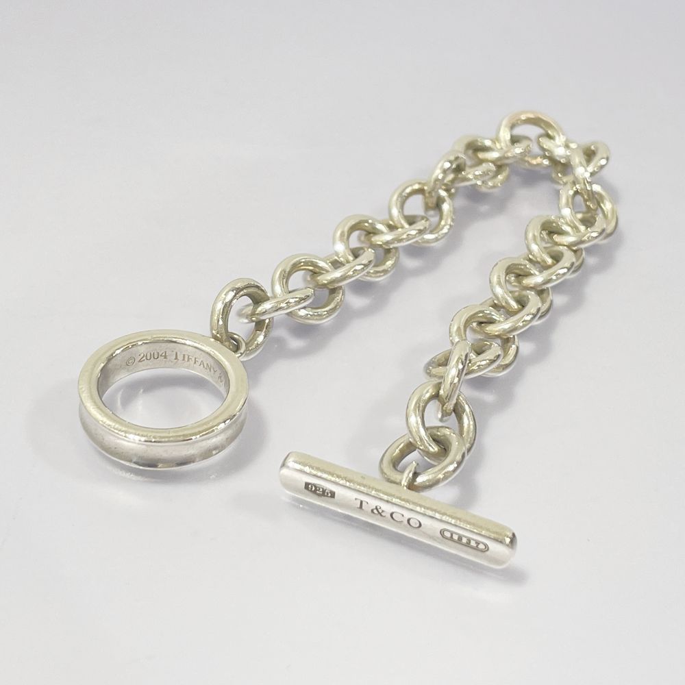 中古B/標準】TIFFANY&Co. ティファニー 【レア】1837 トグル ナロー ロゴ Tバー ドーナツチェーン ヴィンテージ シルバー925  レディース ブレスレット シルバー20488213