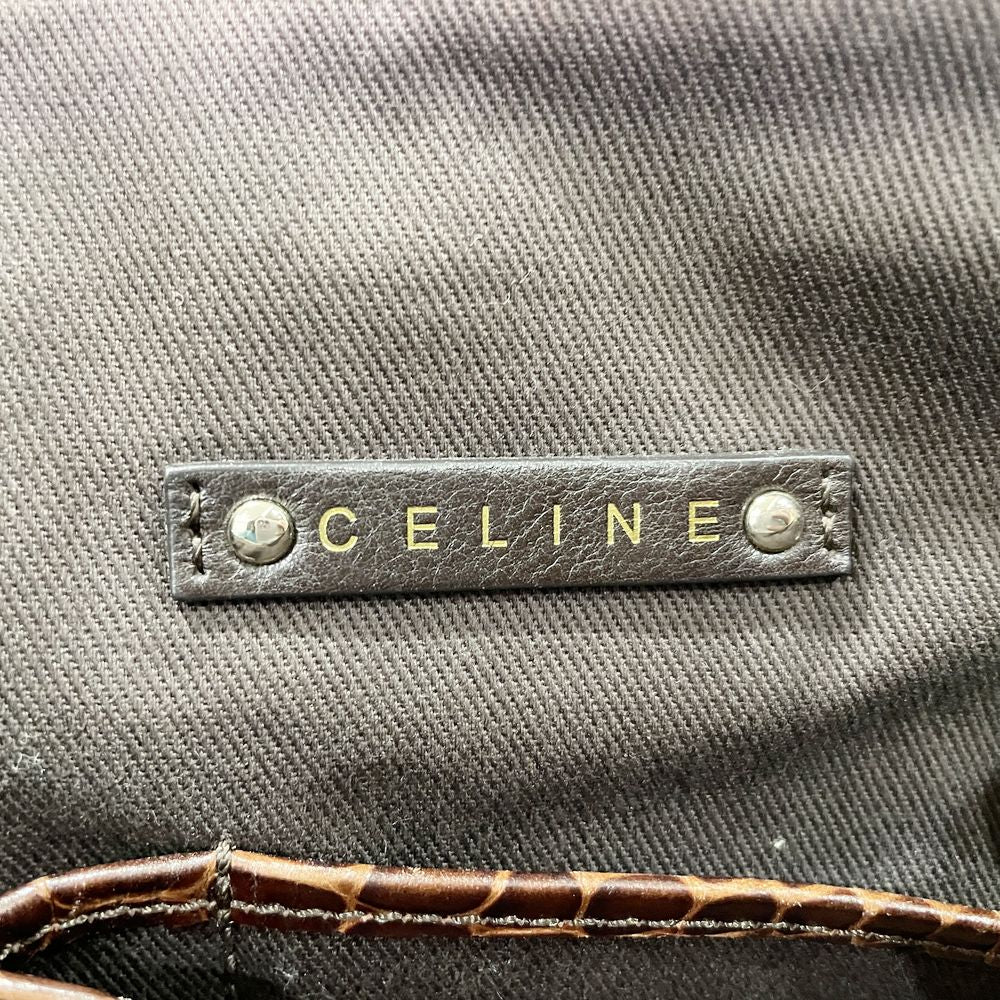 CELINE(セリーヌ) ロゴ プレート マカダム 型押し ギャザー ヴィンテージ トートバッグ キャンバス/レザー レディース【中古AB】20240824