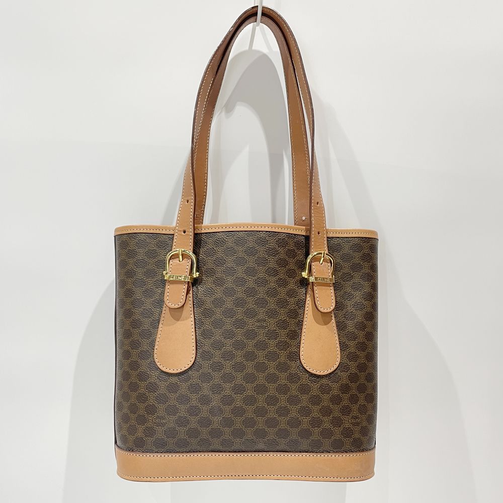 中古B/標準】CELINE セリーヌ マカダム トリオンフ ヴィンテージ 肩掛け レディース ハンドバッグ ブラウン20488349