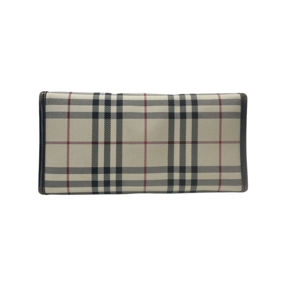 BURBERRY(バーバリー) ロゴ プレート チェック スクエア型 ミニ トートバッグ キャンバス/レザー レディース【中古B】20240825