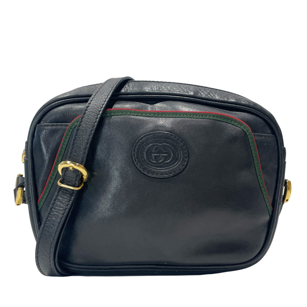 GUCCI(グッチ) GGロゴ シェリーライン 斜め掛け ヴィンテージ 007.984.0109 ショルダーバッグ レザー レディース【中古B】20240901