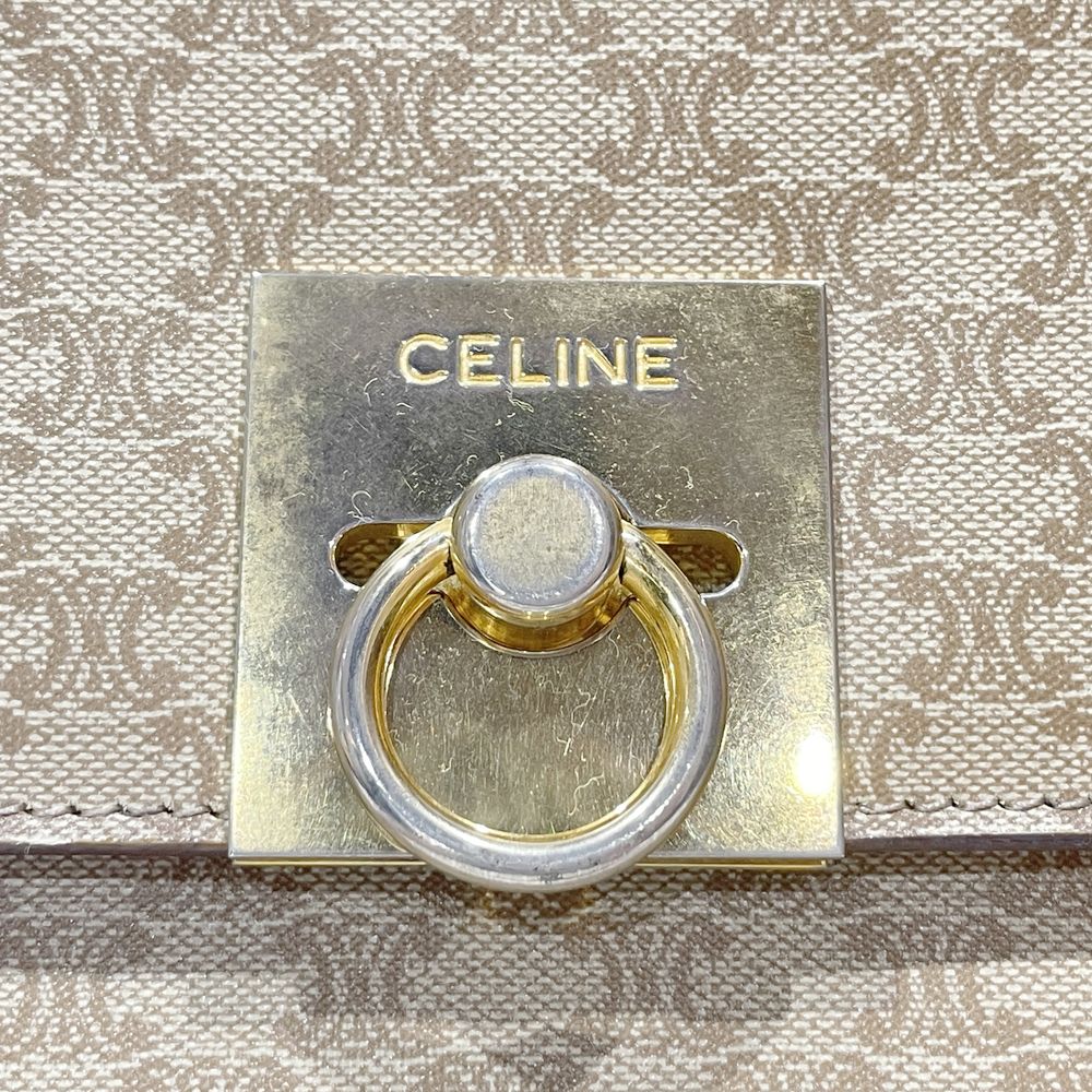 CELINE(セリーヌ) マカダム ターンロック トップハンドル ヴィンテージ ハンドバッグ PVC/レザー レディース【中古B】20240825