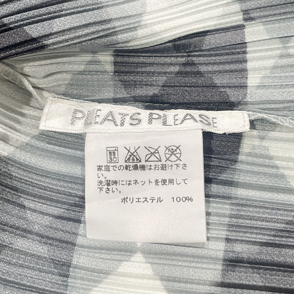 PLEATS PLEASE(プリーツプリーズ) イッセイミヤケ プリーツ加工 幾何学柄 長袖 サイズ3 PP33-JK758 カットソー ポリエステル レディース【中古AB】20240929