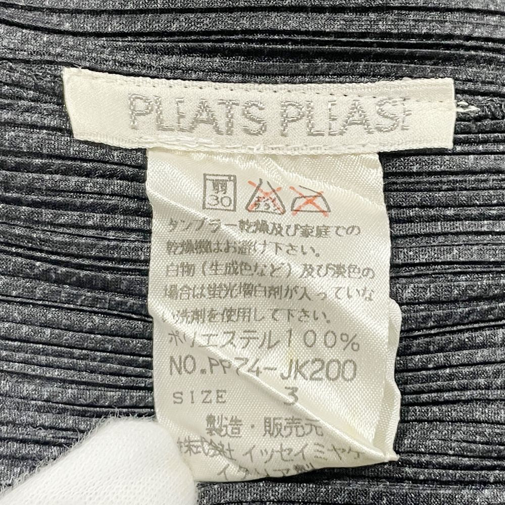 PLEATS PLEASE(プリーツプリーズ) イッセイミヤケ プリーツ加工 総柄 プリント ノースリーブ サイズ3 PP74-JK200 カットソー ポリエステル レディース【中古AB】20240921