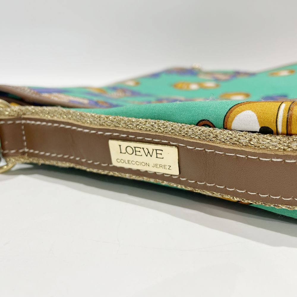 LOEWE(ロエベ) 【レア】coleccion jerez コレクションライン 総柄 斜め掛け ヴィンテージ ショルダーバッグ キャンバス/レザー レディース【中古AB】20240901