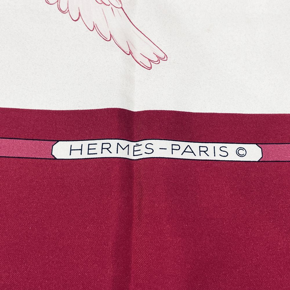 HERMES(エルメス) カレ90 OISEAUX MIGRATEURS 渡り鳥 ワントーン 雁 スカーフ シルク ユニセックス【中古B】20240831