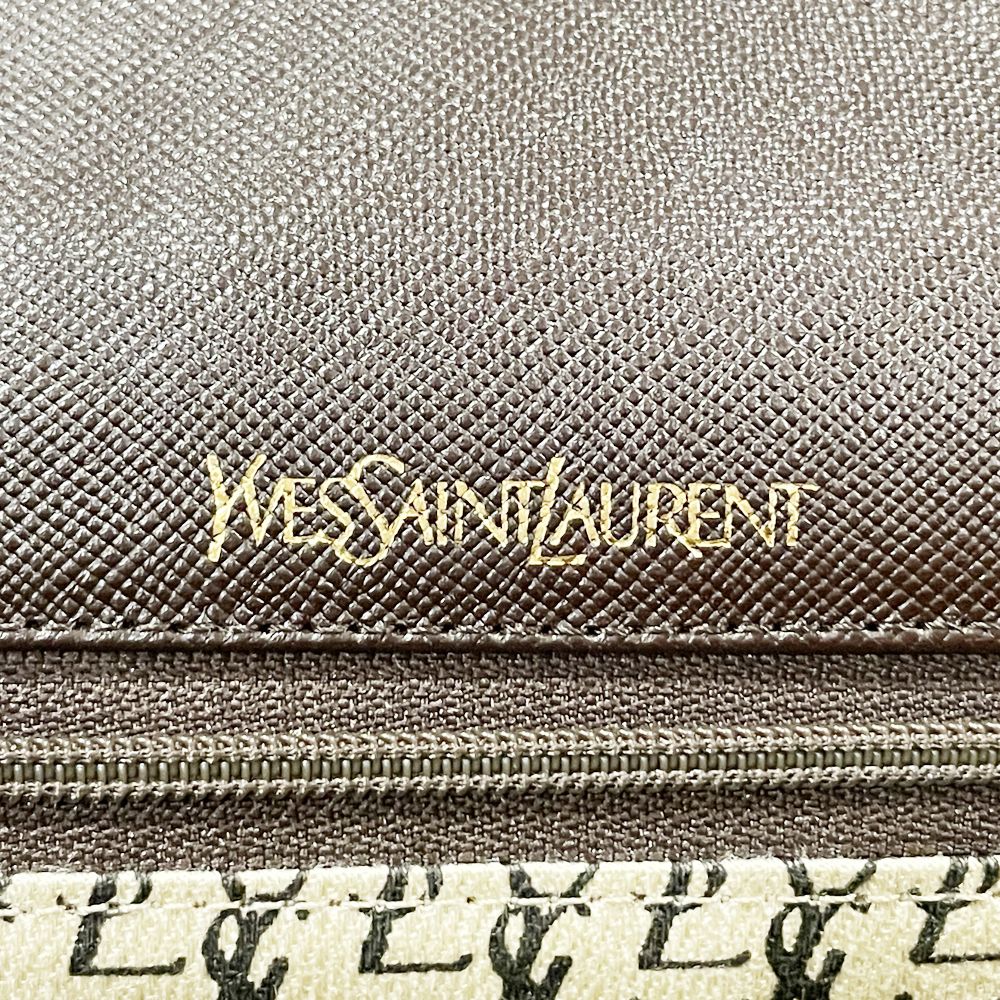 YVES SAINT LAURENT(イヴ・サンローラン) YSL ロゴ スクエア オールド ヴィンテージ クラッチバッグ レザー レディース【中古B】20240224