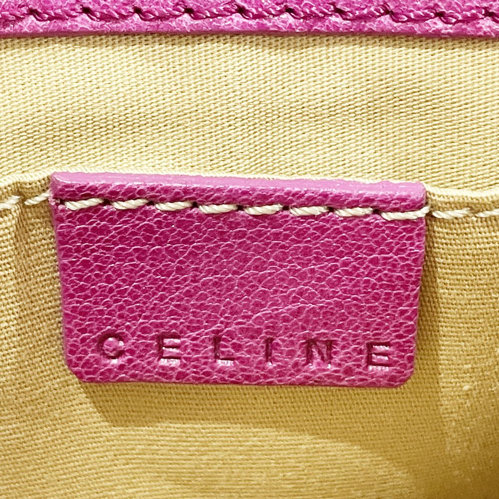 CELINE(セリーヌ) ロゴ プレート ハトメ ミニ 斜め掛け ヴィンテージ ショルダーバッグ レザー レディース【中古B】20240903