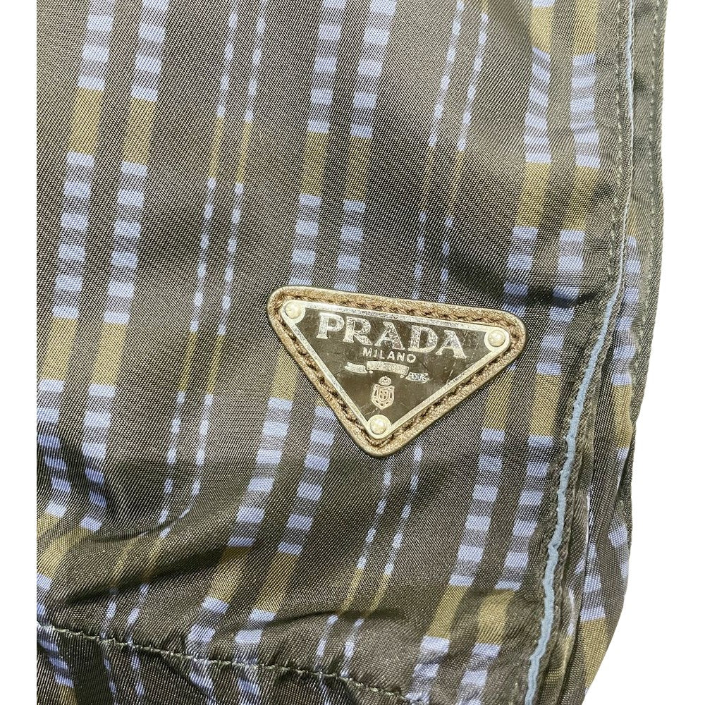 PRADA(プラダ) 三角ロゴ チェック テスート トートバッグ ナイロン/レザー ユニセックス【中古AB】20240908