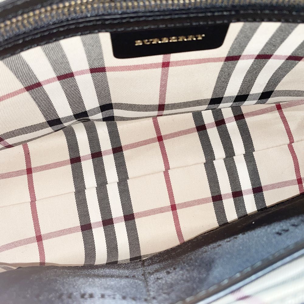 BURBERRY(バーバリー) ロゴ 内部チェック ワンショルダー ショルダーバッグ レザー レディース【中古AB】20240908