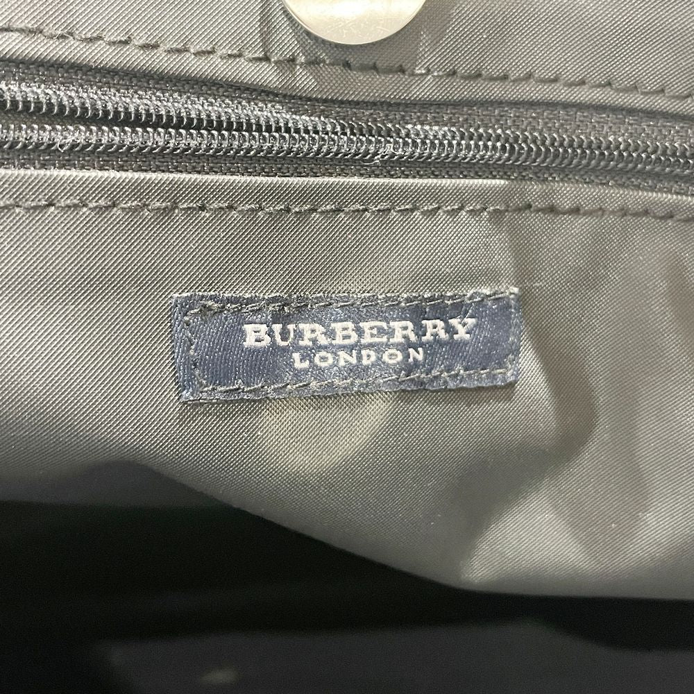 BURBERRY(バーバリー) ロンドン ロゴ ボタン チェック トートバッグ ナイロン/レザー レディース【中古B】20240908