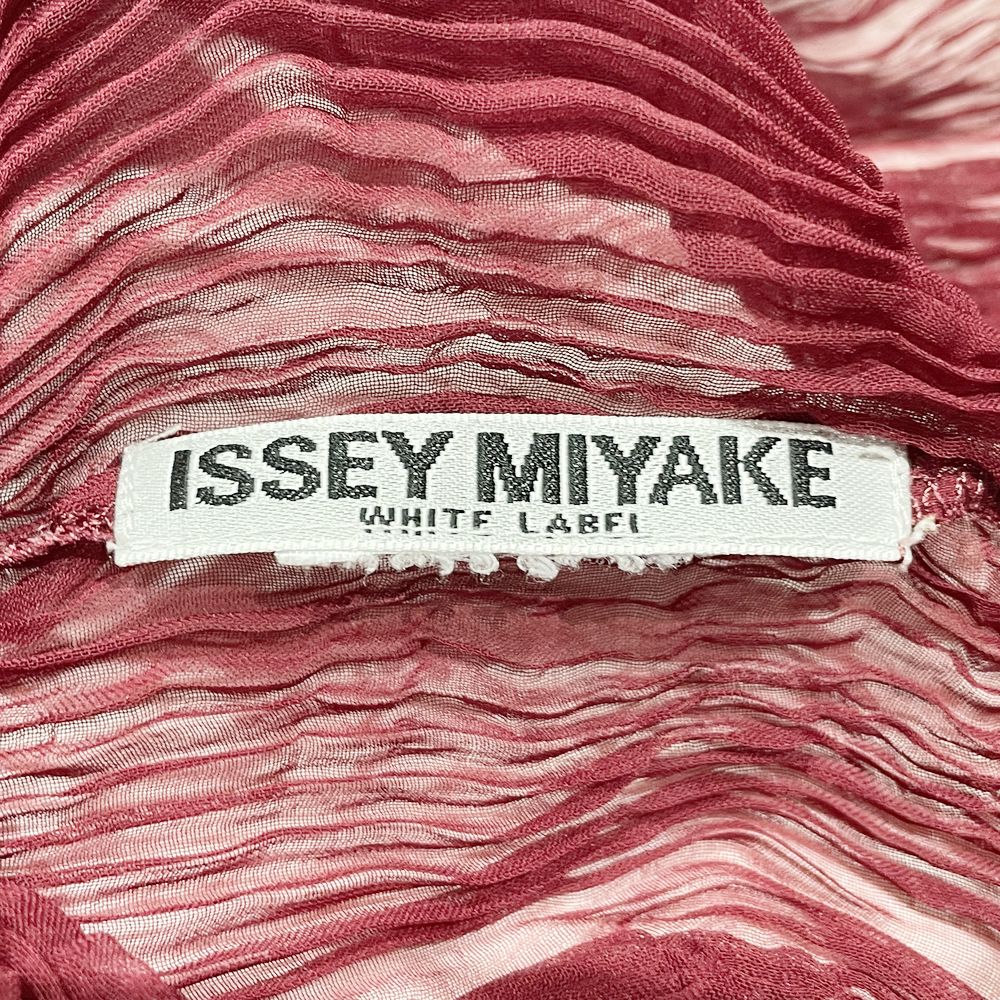 ISSEY MIYAKE(イッセイミヤケ) ホワイトレーベル プリーツ加工 ハイネック 透け感 カットソー ポリエステル レディース【中古B】20240921