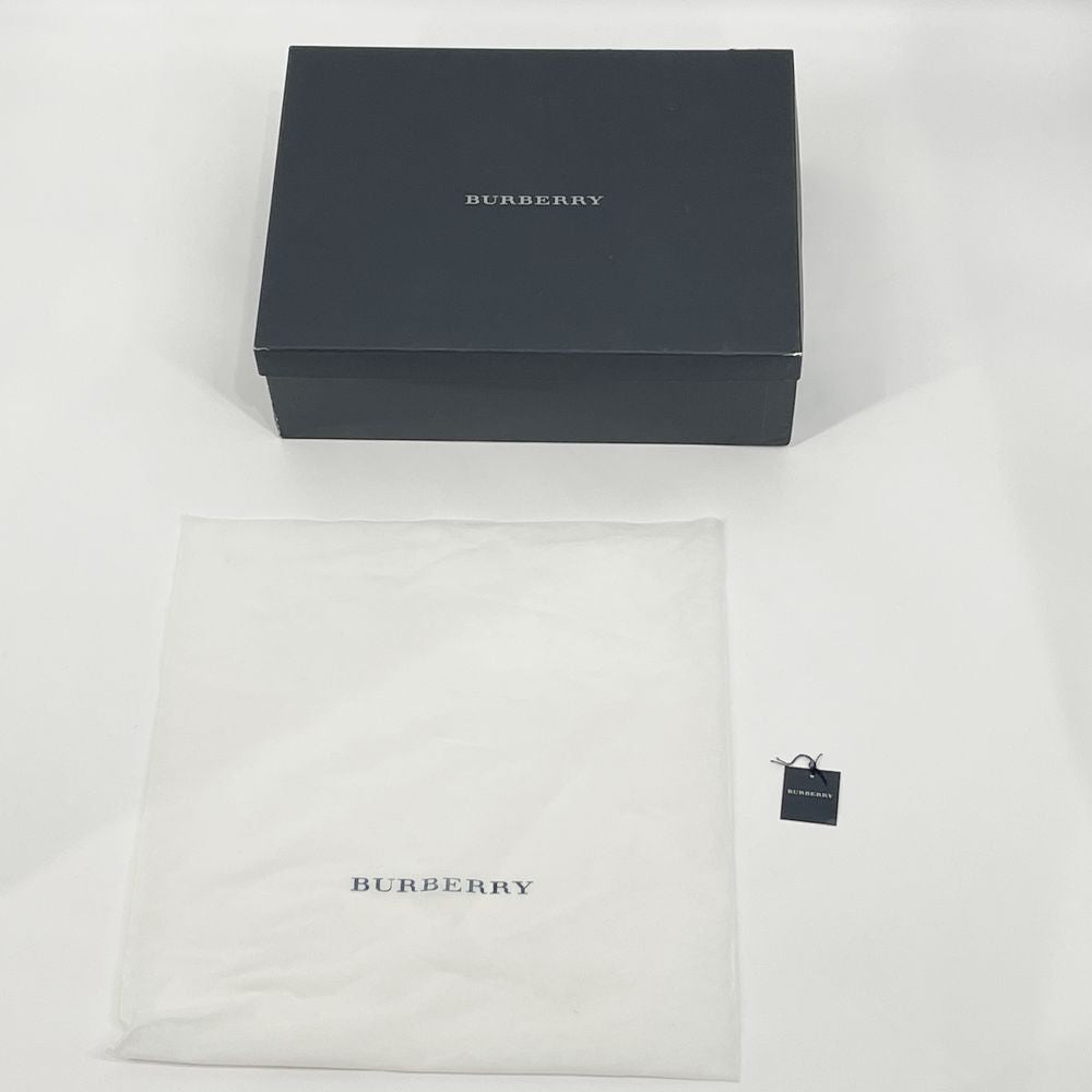 BURBERRY(バーバリー) ロゴ プレート スクエア型 内部チェック ハンドバッグ レザー レディース【中古AB】20240922