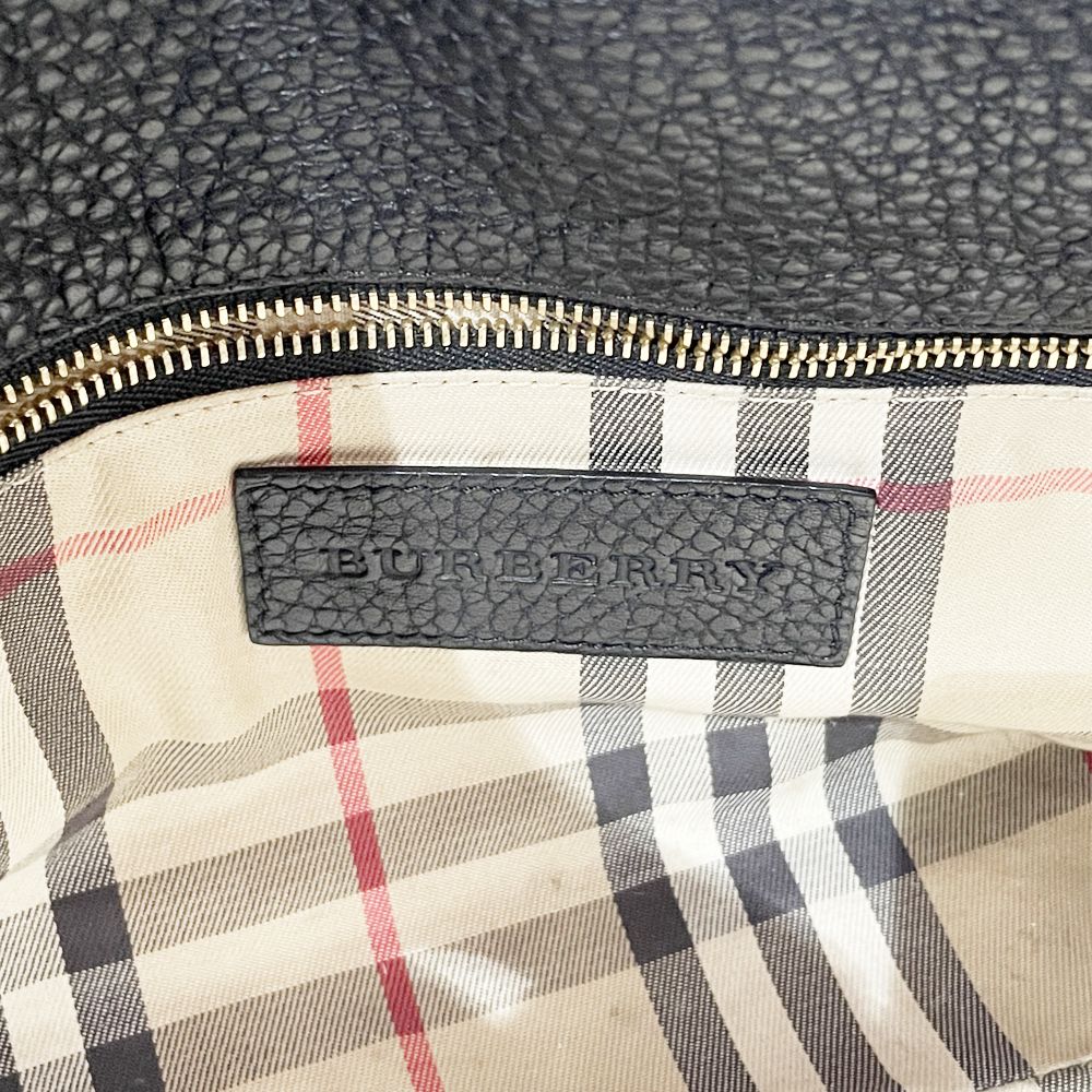 Burberry Prorsum(バーバリープローサム) ロゴ 内部チェック 肩掛け ショルダーバッグ レザー レディース【中古AB】20240922