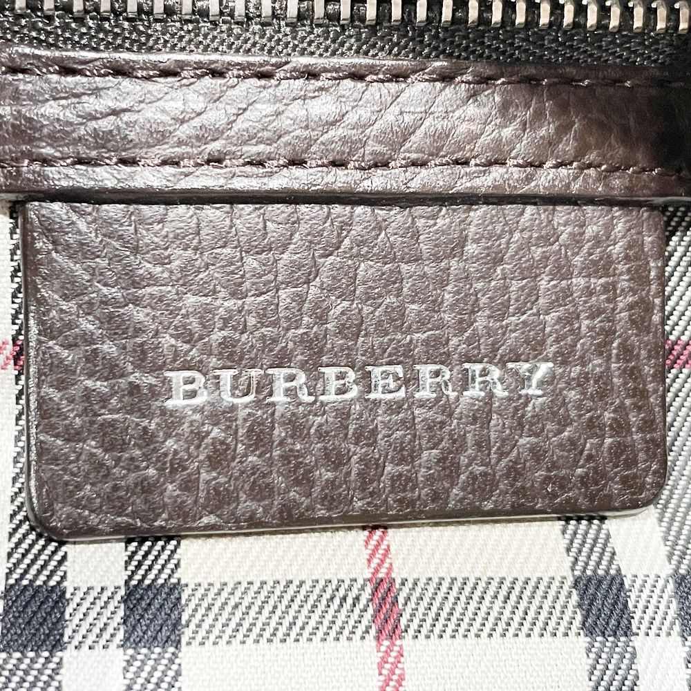 BURBERRY(バーバリー) ロゴ 内部チェック ワンショルダー 肩掛け ショルダーバッグ レザー レディース【中古B】20240922