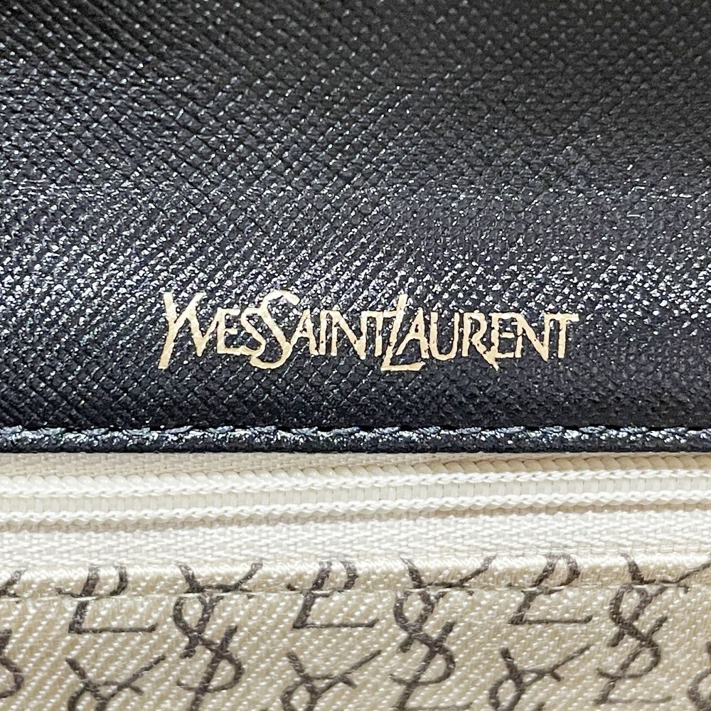 YVES SAINT LAURENT(イヴ・サンローラン) デカボタン スクエア型 ヴィンテージ クラッチバッグ レザー レディース【中古B】20240511