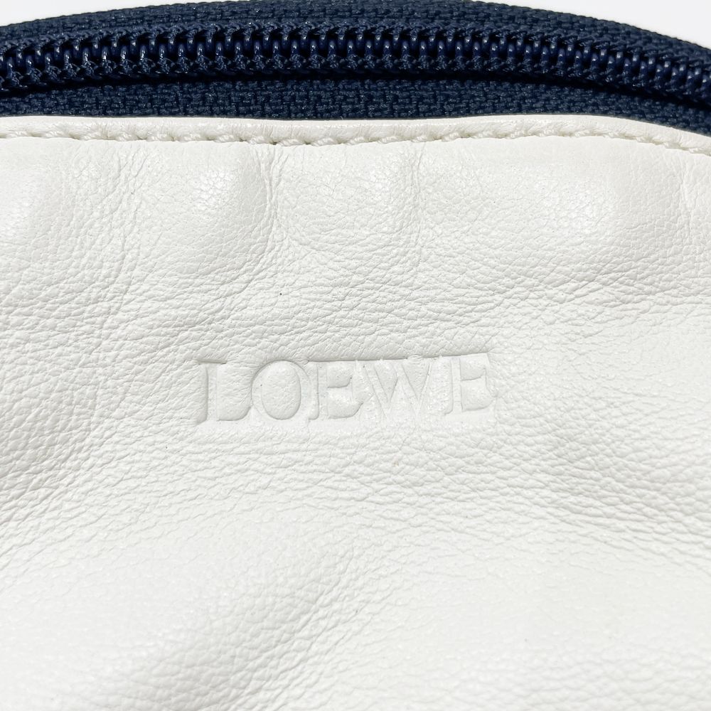 LOEWE(ロエベ) ロゴ ナッパ 持ち手あり バイカラー ミニ ヴィンテージ ポーチ レザー 【中古AB】20240922