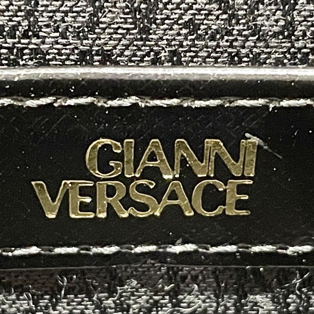 Gianni Versace(ジャンニ・ヴェルサーチ) サンバースト バニティ チャーム付き ヴィンテージ ハンドバッグ レザー レディース【中古B】20240928