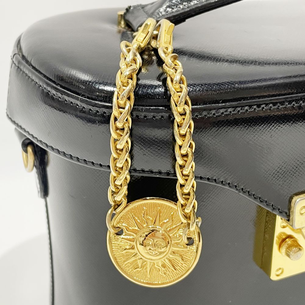 Gianni Versace(ジャンニ・ヴェルサーチ) サンバースト バニティ チャーム付き ヴィンテージ ハンドバッグ レザー レディース【中古B】20240928