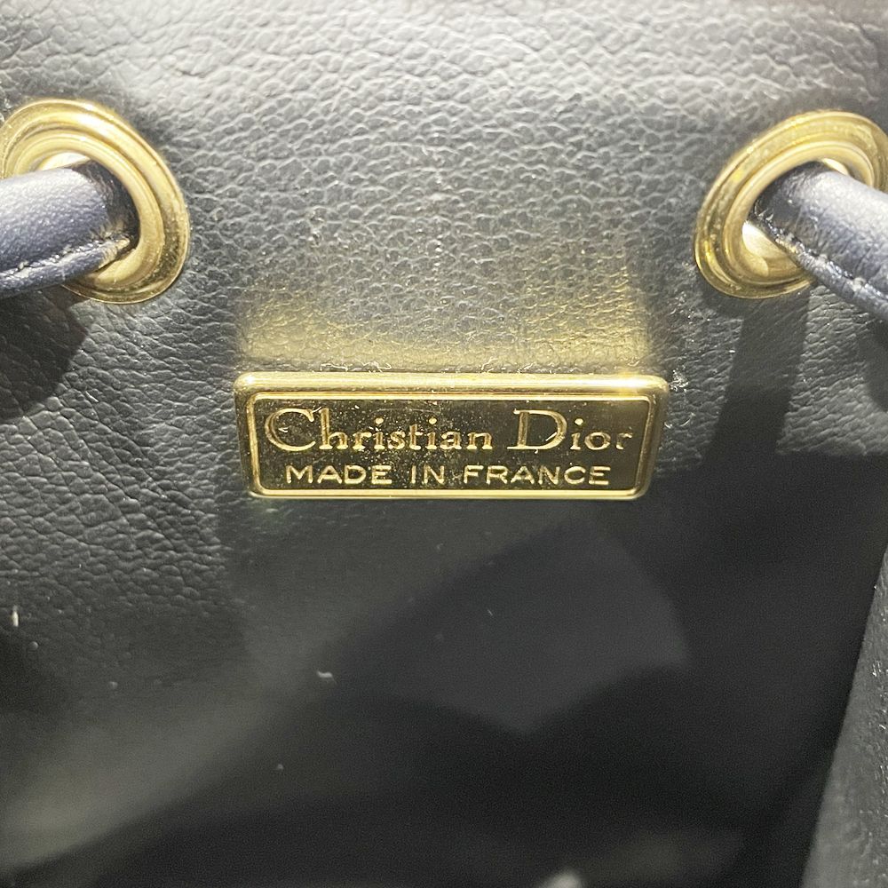 Christian Dior(クリスチャンディオール) CDロゴ プレート 巾着 ミニ 斜め掛け ヴィンテージ ショルダーバッグ レディース【中古AB】20240922