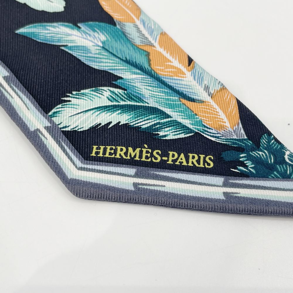 HERMES(エルメス) ツイリー Brazil ブラジル 羽 フェザー スカーフ シルク ユニセックス【中古A】20240921