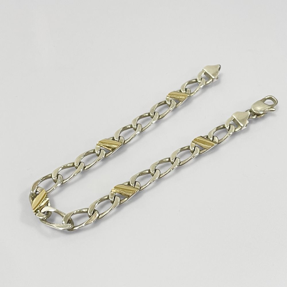 中古AB/使用感小】TIFFANY&Co. ティファニー ヴィンテージ フィガロ コンビ シルバー925 K18YG レディース ブレスレット シルバー 20490243