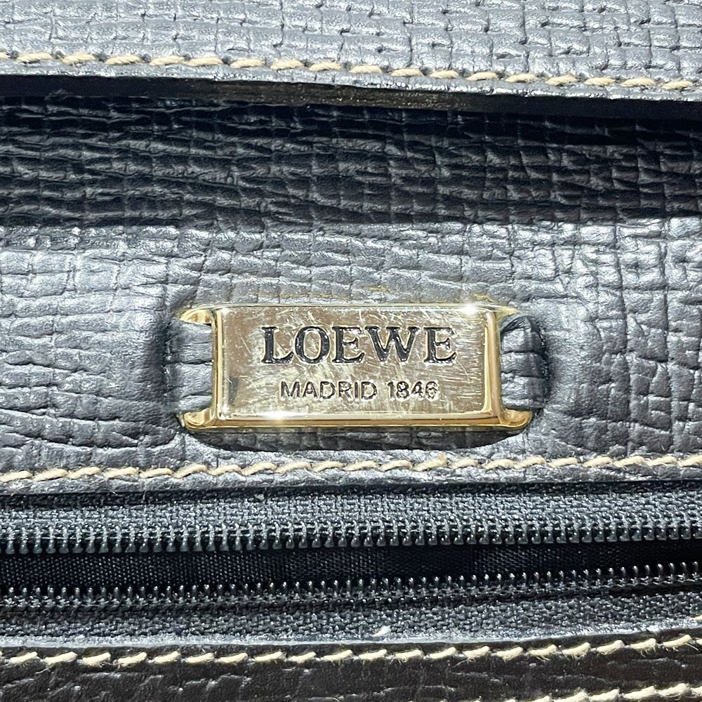 LOEWE(ロエベ) ロゴ 2WAY 型押し ヴィンテージ ハンドバッグ レザー レディース【中古B】20240908