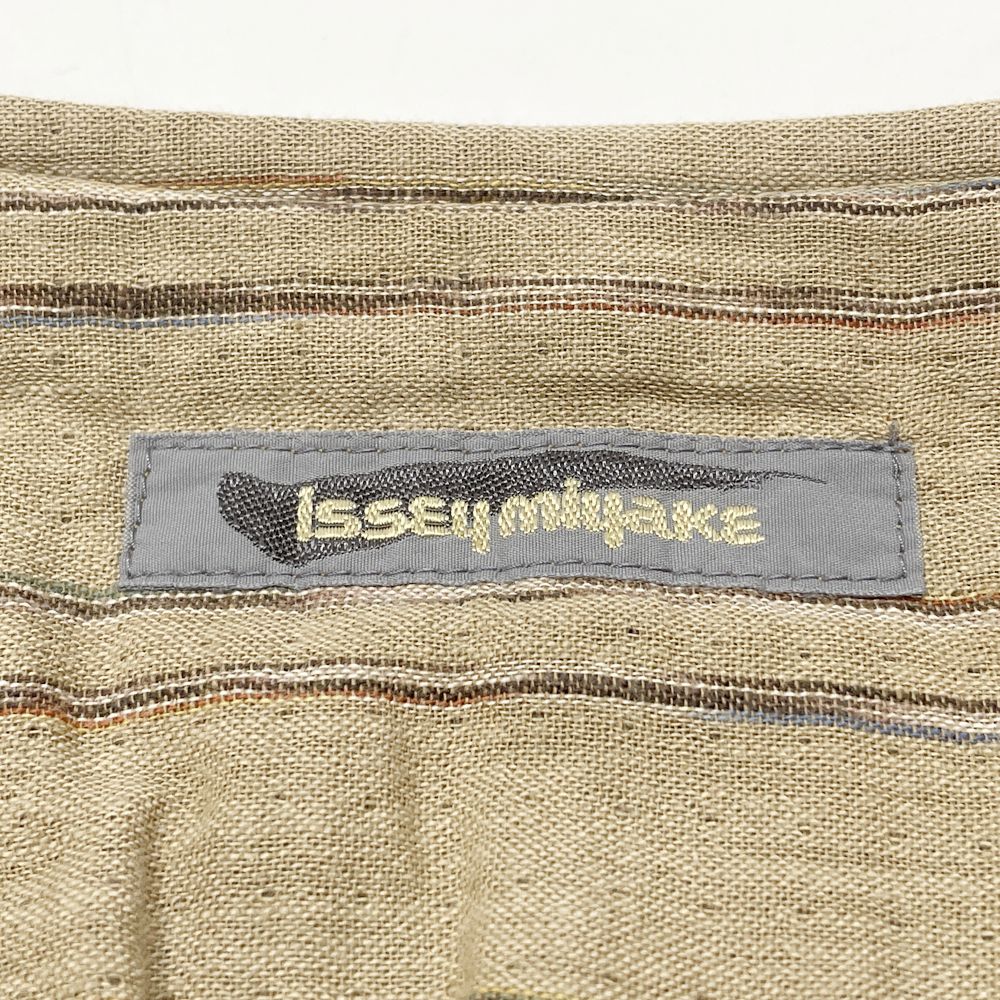 ISSEY MIYAKE(イッセイミヤケ) ヴィンテージ ストラップ ロング コート オーバーサイズ サイズ9 MM24 024 ノーカラージャケット コットン レディース【中古B】20240921