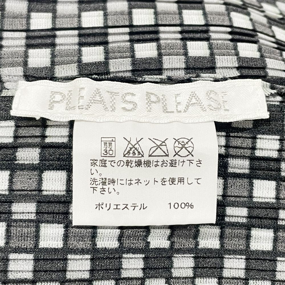 PLEATS PLEASE(プリーツプリーズ) イッセイミヤケ プリーツ加工 ノースリーブ ブロックチェック 総柄 サイズ3 PP03-FT364 カットソー ポリエステル レディース【中古AB】20240916