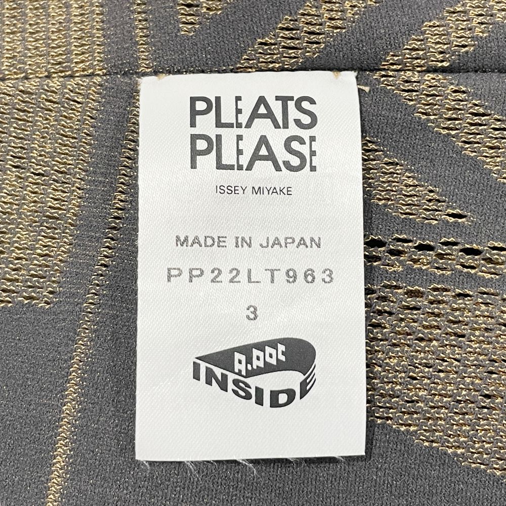 PLEATS PLEASE(プリーツプリーズ) A-POC エイポック インサイド フレンチスリーブ カットアウト 透け感 サイズ3 PP22LT963 ワンピース ポリエステル レディース【中古AB】20240916