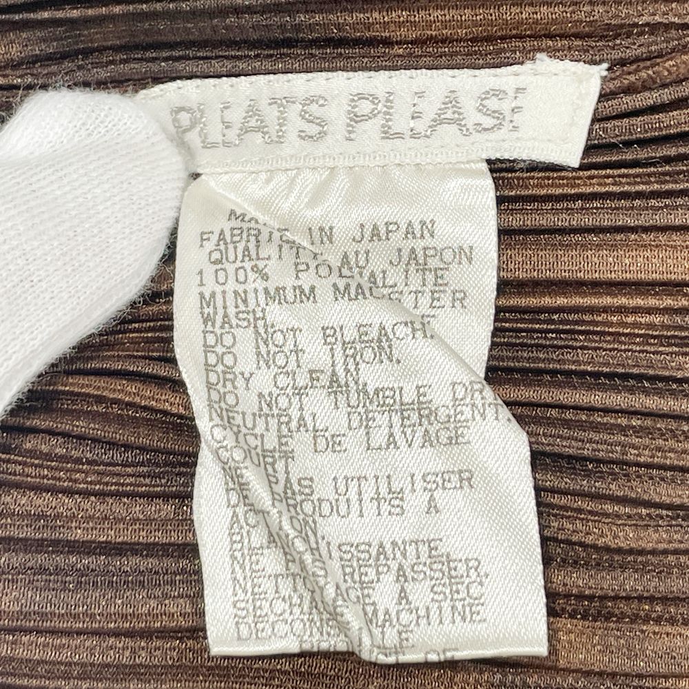 PLEATS PLEASE(プリーツプリーズ) イッセイミヤケ プリーツ加工 総柄 ムラ染 長袖 ハイネック サイズ3 PP74-JK404 カットソー ポリエステル レディース【中古AB】20240917