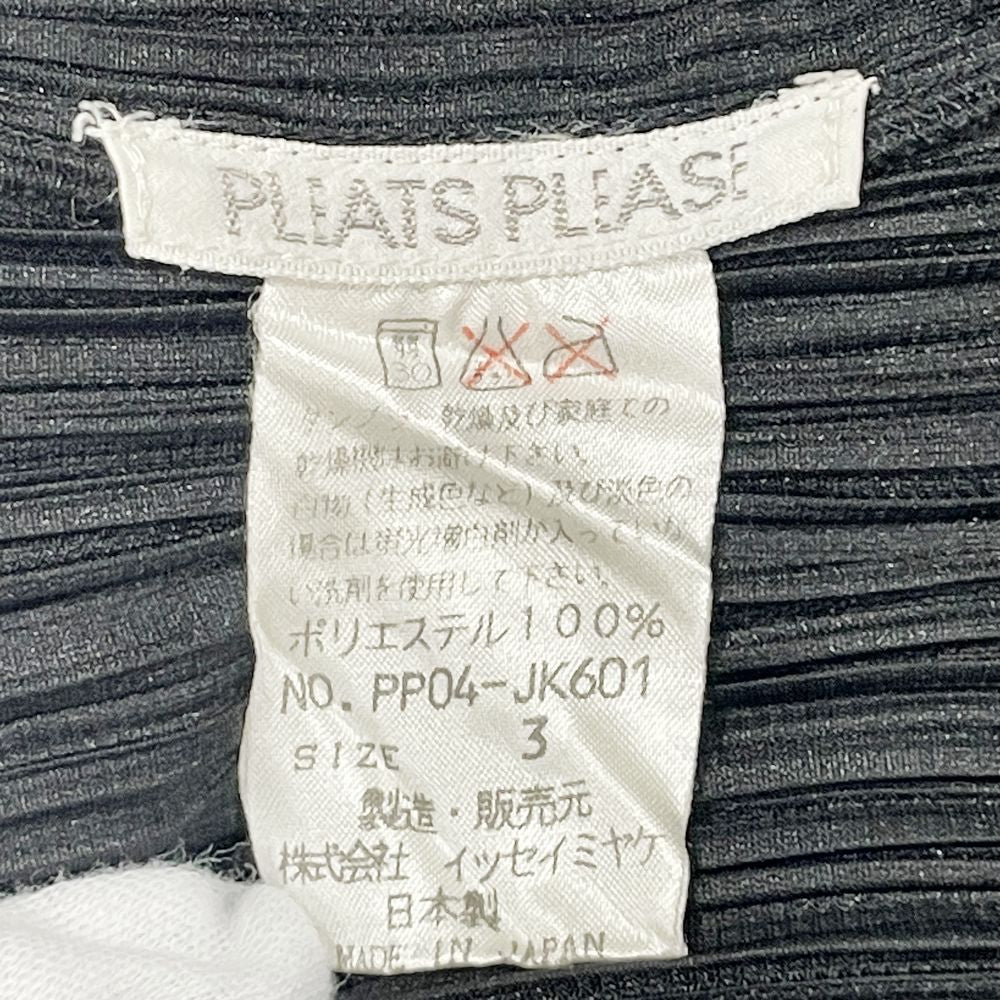 中古AB/使用感小】PLEATS PLEASE プリーツプリーズ イッセイミヤケ プリーツ加工 ノースリーブ サイズ3 レディース カットソー  PP04-JK601 ブラック20490355