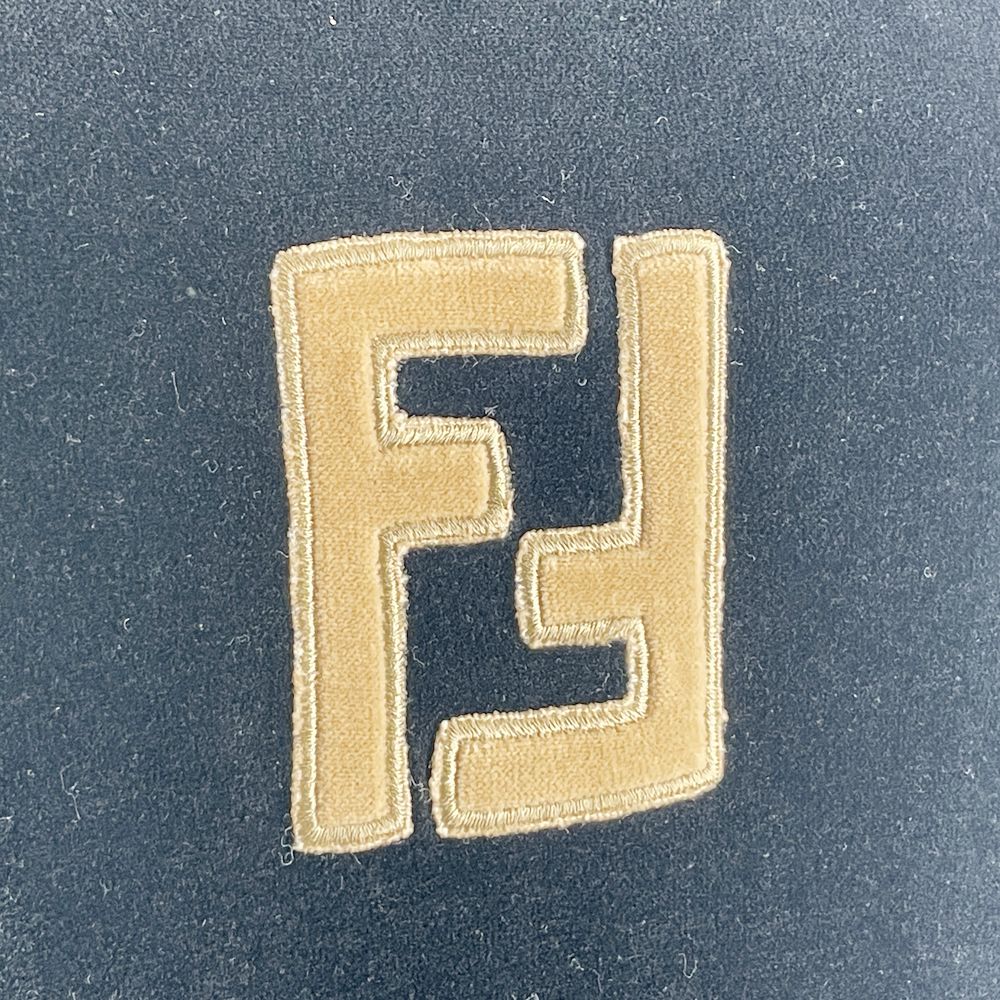 FENDI(フェンディ) サイズ42 ズッカ FF柄 ベロア コントラストトリム ロンT ヴィンテージ カットソー コットン/ナイロン レディース【中古AB】