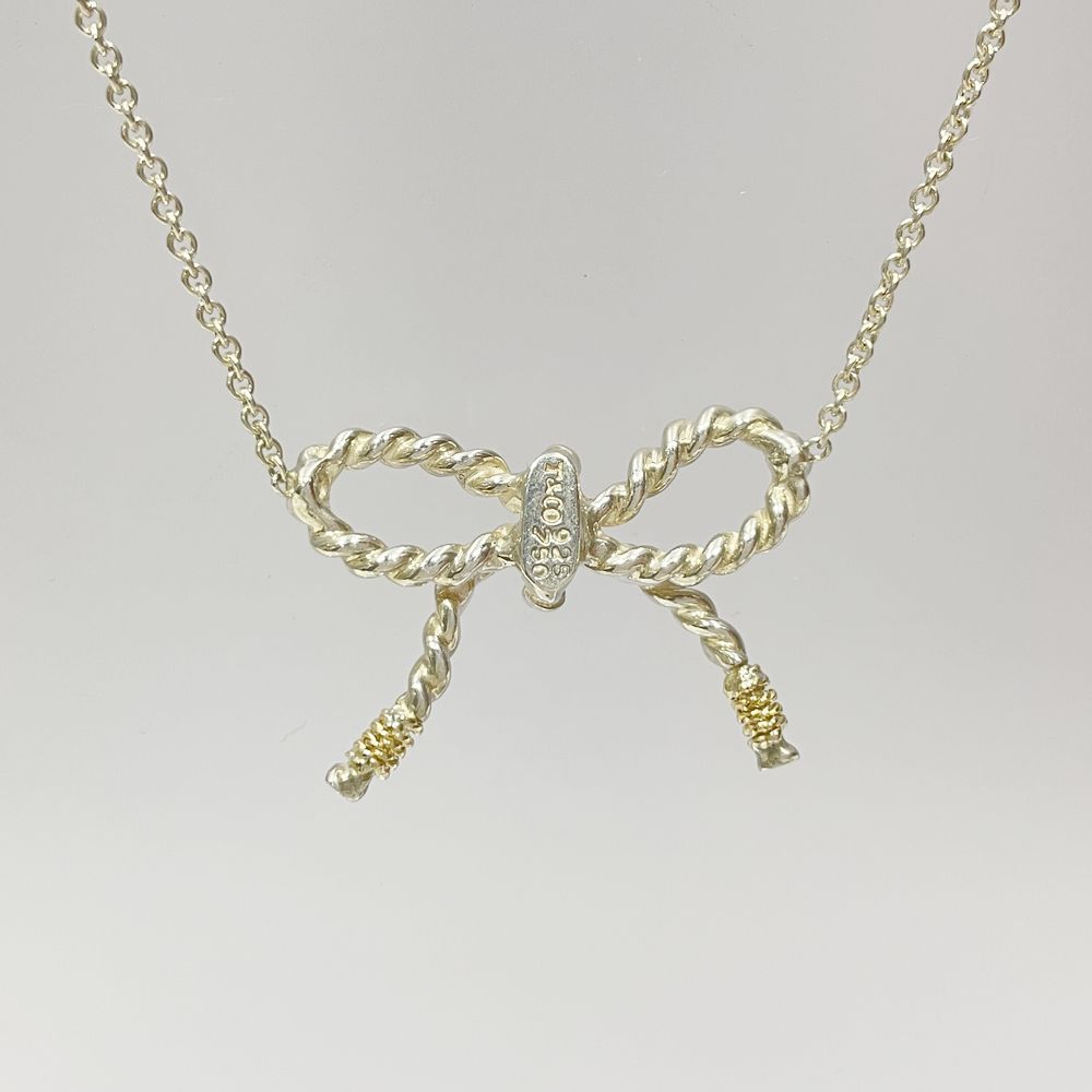 TIFFANY&Co.(ティファニー) リボン ツイスト ネックレス シルバー925/K18イエローゴールド レディース【中古AB】20240913