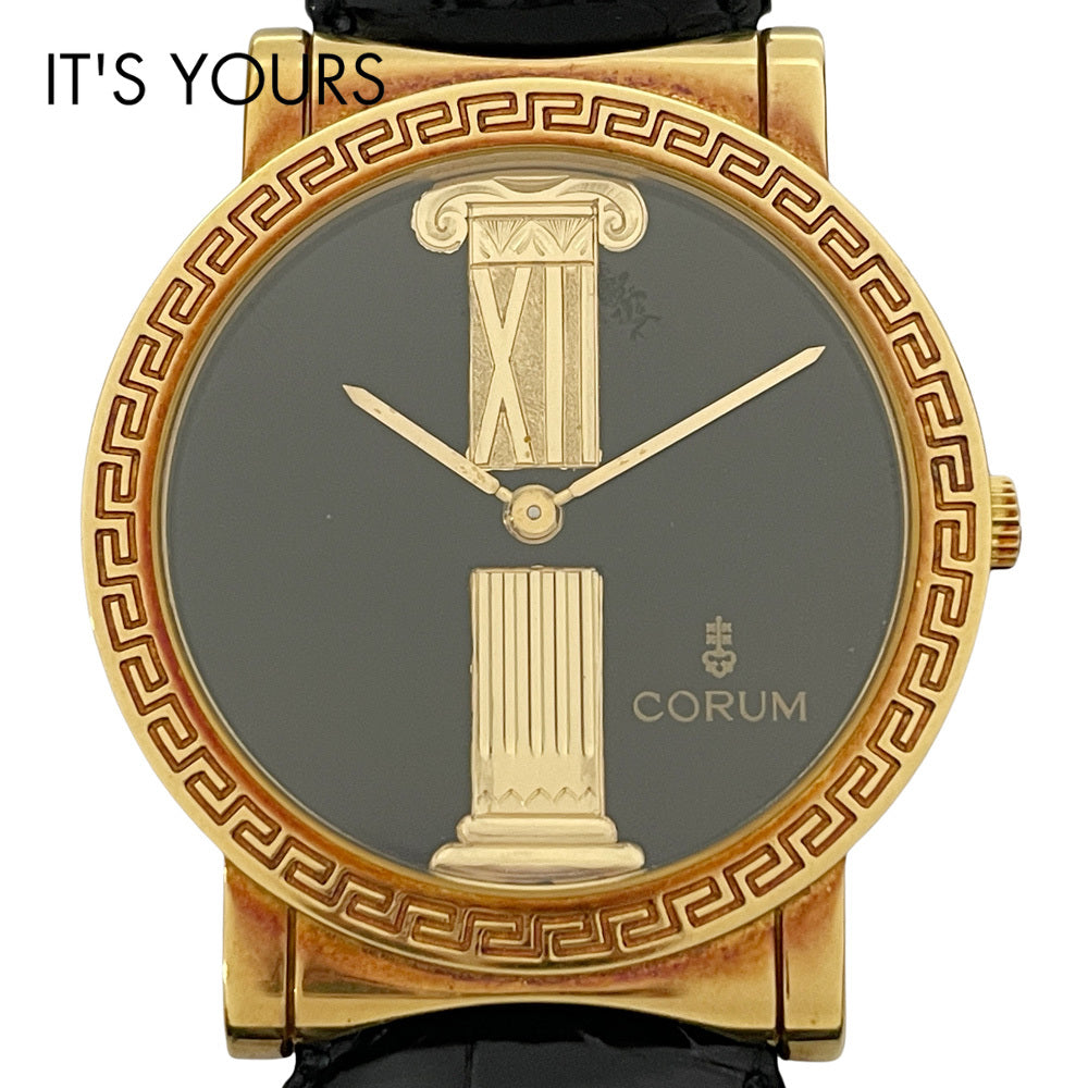 CORUM(コルム) 希少 ヴィンテージ ラウンド 世界限定50本 総重量56g 55.610.56 腕時計 K18イエローゴールド/レザー メンズ【中古B】20240920